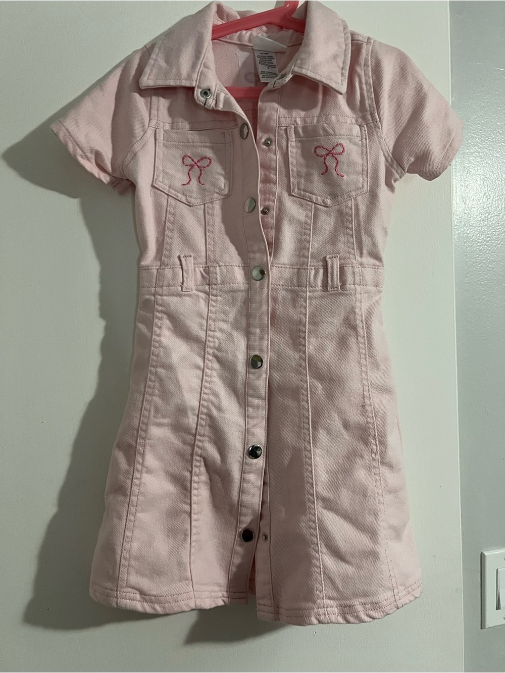 Rachel Zoe Pink Short-Sleeve Denim Dress for Kids - Soft Pink